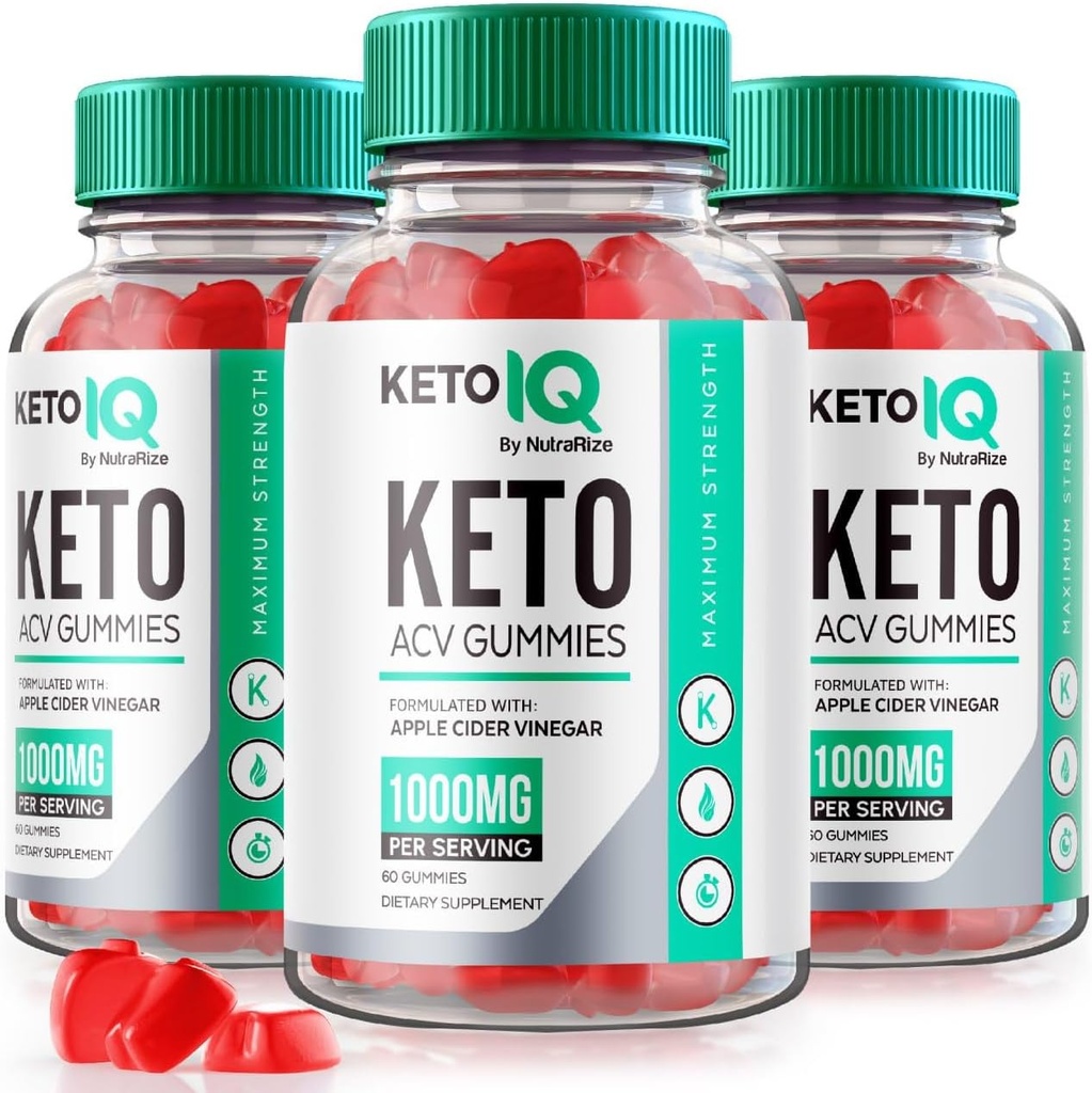 NutraRize (pakke af 3 Keto IQ Keto ACV Gummies, Formel for Advanced Weight Loss, Kosttilskud, Gomitas Anmeldelser (180 Gummies)
