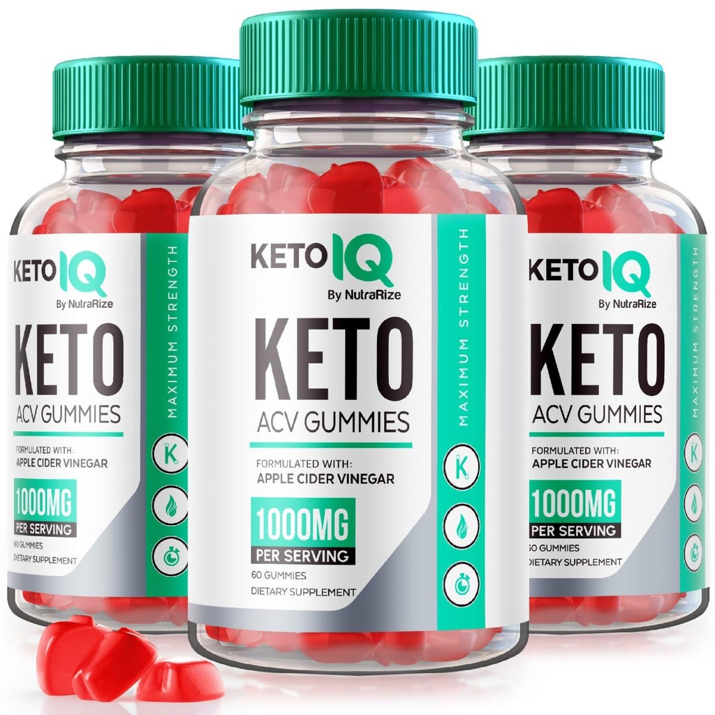 NutraRize (pakke af 3 Keto IQ Keto ACV Gummies, Formel for Advanced Weight Loss, Kosttilskud, Gomitas Anmeldelser (180 Gummies)