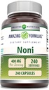 Amazing Formulas Noni 400 Mg per Serving Medic124; 240 Kapsler Supplement 124; Non- GMO Medic124; Gluten Free Medic124; Lavet i USA