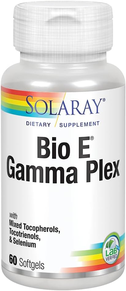 SOLARAY Bio E Gamma Plex Tex124; E-vitamin med Natural Tocopherol Blend til sund antioxidant Support Tex124; 60 Softgels, 30 Serv