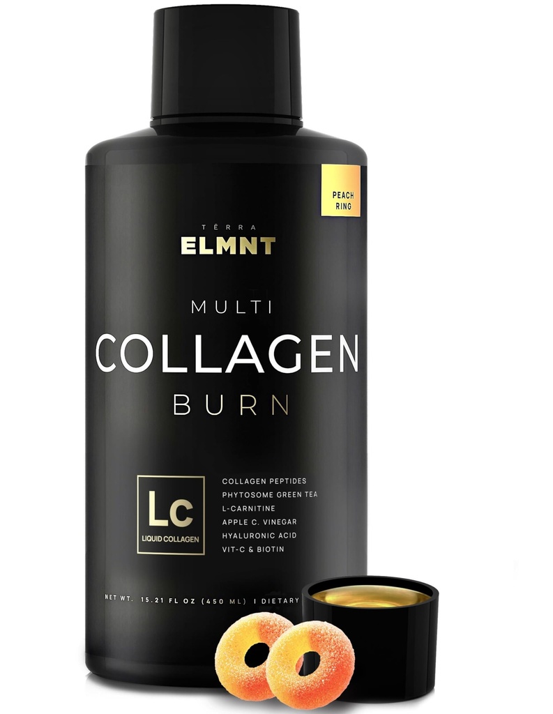 Premium flydende kollagen til kvinder vægttab & skønhed w. Hyaluronsyre, biotin, L-carnitin, Apple C Vincitol - Ultra Pure Multi Collagen Protein Skud drikke + hår & hud flydende vitaminer - Colageno