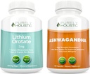 Lithium Oroter 5mg + Organic Ashwagandha 1300mg & Black Pepper - Vegetarisk Bundle - 360 kapsler