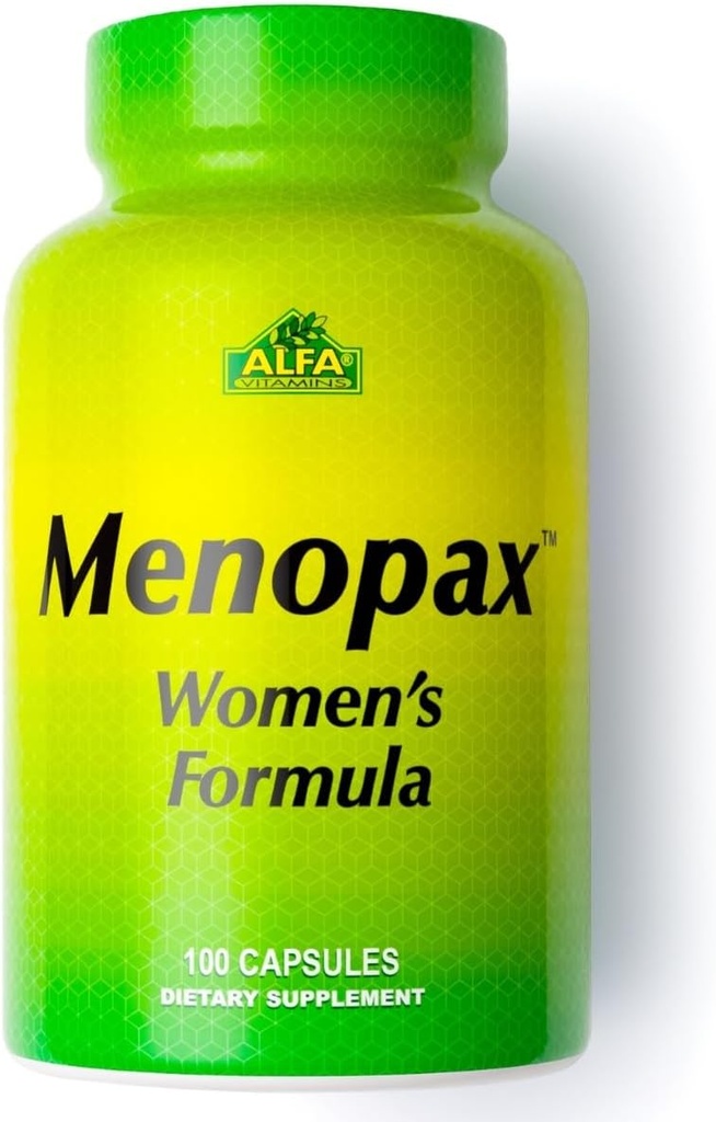 ALFA VITAMINS Menopax Kvinders Formel, Gluten gratis Vitamin til menstruation sundhed og Samlet Wellness, Understøtter Joints, Energi, og Cycle Balance, Kosttilskud til kvinder, 100 kapsler