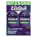 ZzzQuil, dvalestøtte, nattetid dvalehjælpevæske, 50 mg diphenhydramin HCl, Fall Assapy Fast, Non- Habit Forming, Warming Berry Flavor, 12 FL OZ (pakke med 2)