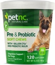 PetNC Natural Care Lever Flavor, Ost Pre & Probiotic Soft Chews for Dog 120 ct (Packaging of 1) (Packaging May Vary)