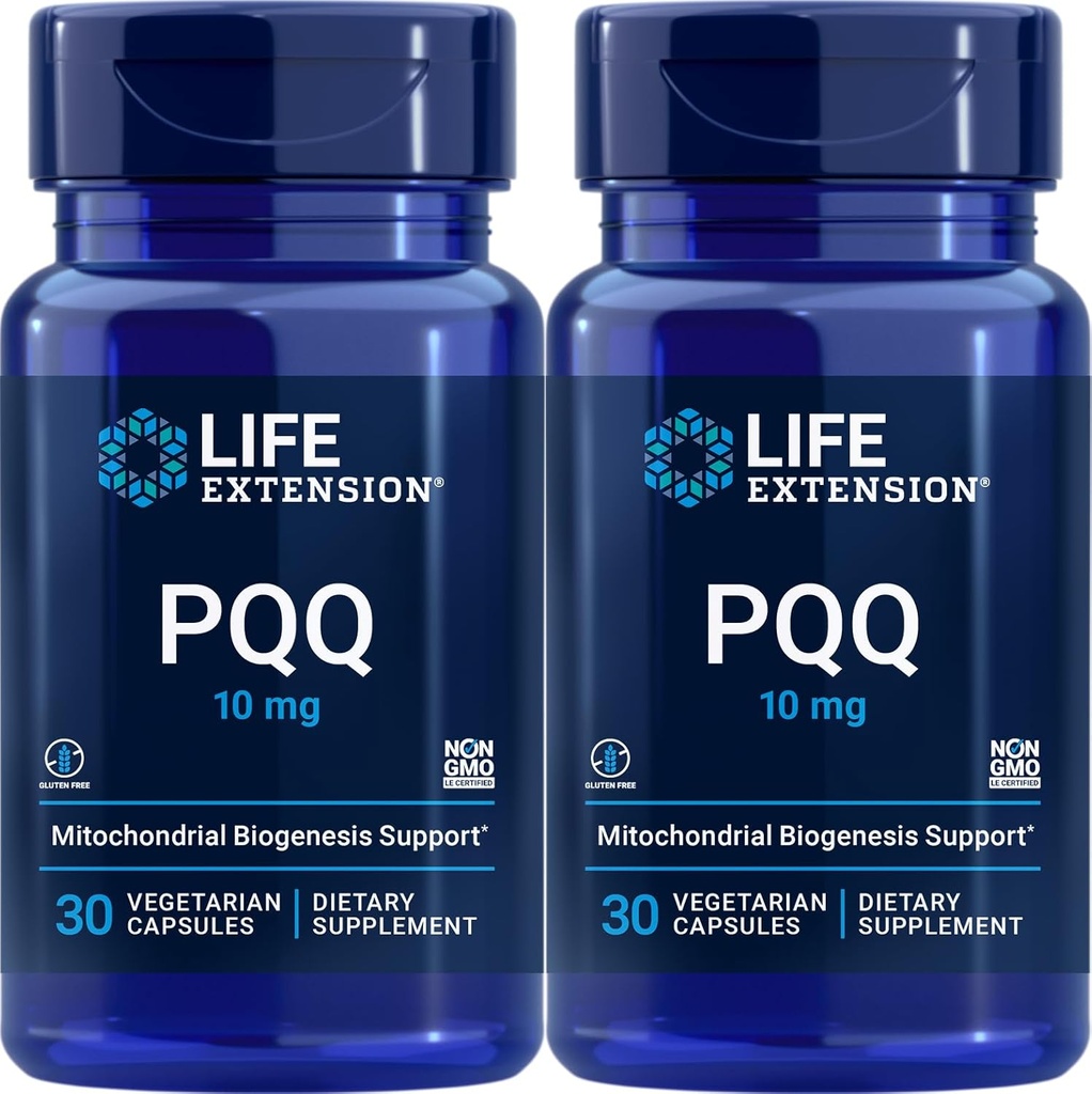 Life Extension PQQ (Pyrroloquinoline Quinone) 10 mg, 30 Vegetariske kapsler (pakning med 2)
