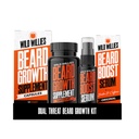 Wild Willies Beard Growth Kit - Capsules & Boost Serum - Natural Growth Oil With Biotin & Coffein - Vitaminer til Fuller, Thicker Beard - 60 Kapsler - For mænd