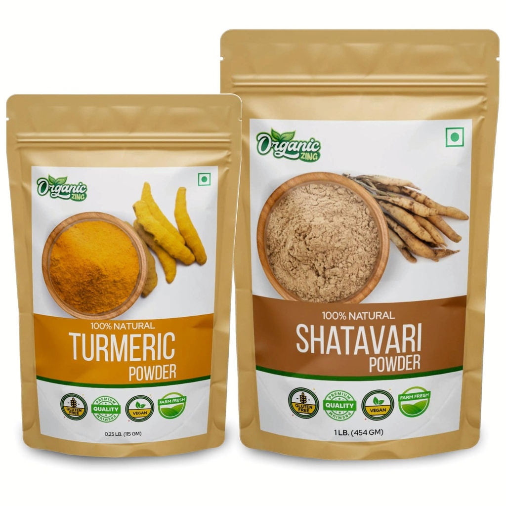 ORGANISK ZING Shatavari 454g & gurkemeje 115g