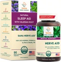 Valerian Root Natural Sleep Aid Formel for voksne med Organic Skullcap, Lobelia & mere - 90 Kapsler - af Dr. Marco Sikaffy