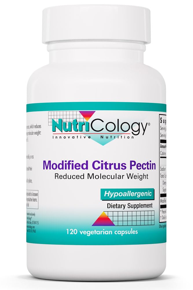 Nutricology Modified Citrus Pectin - 1.5 g Modified Citrus Pectin - Supports Gastrointestinal Cleansing - Vegetarian Capsules - Hypoallergenic Formula - 40 Servings - 120 Capsules