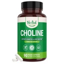 Nested Natural Cholin Bitartrate 500mg - High Potency Cholin Supplements - Understøtter kognitiv ydeevne og leverfunktion - 100% Vegan & Non- GMO Cholin - 90 Vegan Capsules
