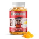 Emulsión de Escocia Omega 3 Gummies for Kids – with Vitamins A, D3, Folic Acid + Zinc, Iron & Calcium – Mango Flavor with No Fishy Aftertaste – Immune & Liver Support – 30 Gummies | 1-Pack
