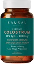 Colostrum, 30% IgG - First Malking - Lavvarme Forarbejdet - 2000mg - Ikke GMO - Immun, Gut, fordøjelsesbesvær, GI Tract Support - Hud, hår, skønhed - Bovine Colostrum kan assistere med Klarhed & velvære
