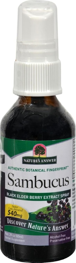 Naturens svar Sambucus Syrup Extract Spray 2 Fluid Ounces szág 124; Immunbooster på go-124; Rejse venligt