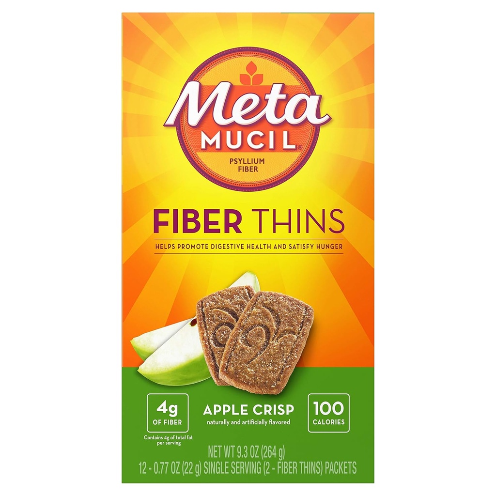 Metamucil Fiber Wafers Apple Crisp 24 Hver (pakke med 9)