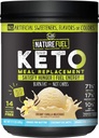 Nature Fuel Keto Meal Erstatning Powder - Gluten Free with Coconut Oil MCTs and Grass- Fed Butter - Creamy Vanilla Milkshake - 14 Serveringer - Pantry Friendly, 17.1 Fl Oz