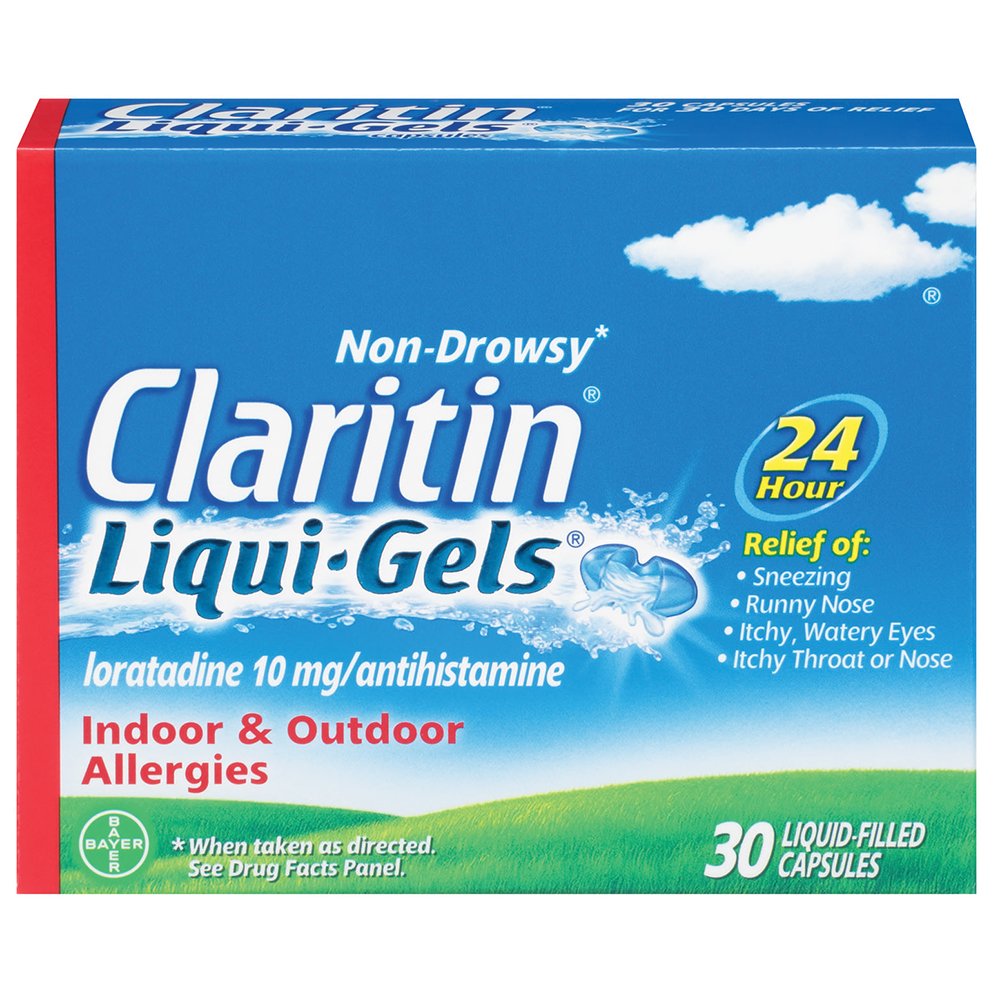 Claritin Liqui- Gels 24 timers Allergi Relief, Non- Drowsy Allergi Medicin, Loratadine Antihistamin Kapsler, 30 Greve