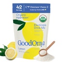 GOODONYA Organic Hydration Electrolyte Drink Mix, Certified Organic Hydration Powder, Non-GMO, Biochecked Glyphosat Free, Low Sugar, Lemonade Flavor, Ingen Kunstig Smag, 42 Servere