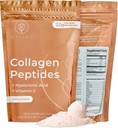 Collagen Peptider Pulver med Hyaluronsyre og C-vitamin, Hydrolyseret Collagen pulver, hud, hår og negle Support, Grass- Fed Collagen for kvinder og mænd, naturligt sourced, Unflavored 16oz