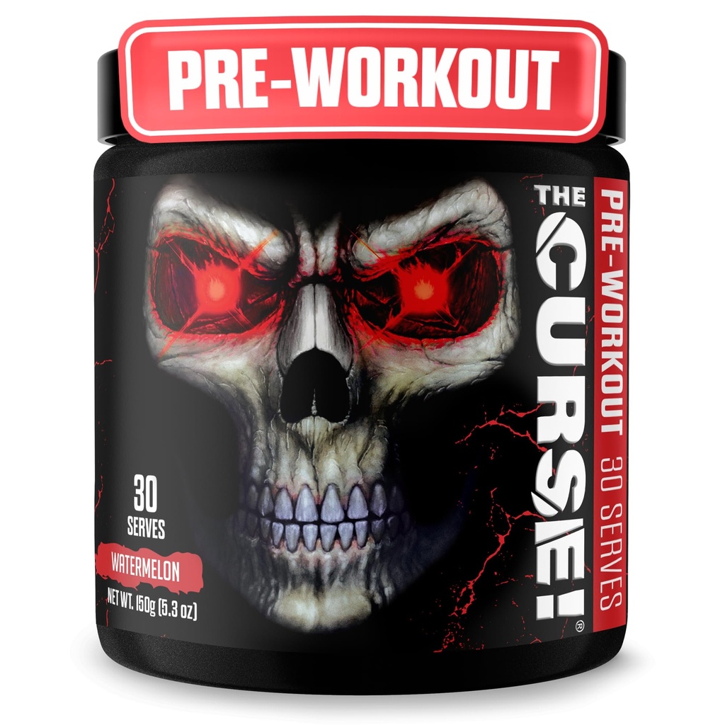 JNX SPORTS The Curse! Watermelon Flavor Pre Workout Powder with Creatine – Extreme Energy Preworkout for Men & Women – 30 Servings – L Citrulline, Beta Alanine & Caffeine for Pump, Strength & Focus