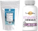 Bundle Buddy 124; Fine Powder Vitamin C, 454 Servere, og C-vitamin Chewables (Berry Blast), 60 Servere