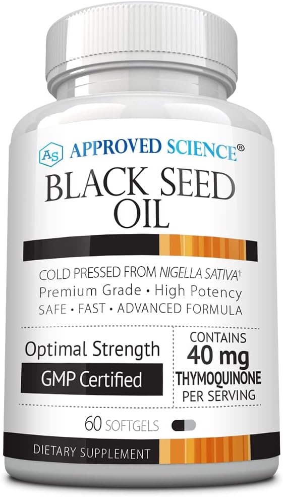 Godkendte Science Black Seed Oil - Cold Pressed Nigella Sativa - Boost Immunitet, Luftveje, Kognitiv, og fordøjelsessygdomme - 2% Thymoquinone - 1 flaske - 60 Softgels - Made in The USA