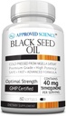 Godkendte Science Black Seed Oil - Cold Pressed Nigella Sativa - Boost Immunitet, Luftveje, Kognitiv, og fordøjelsessygdomme - 2% Thymoquinone - 1 flaske - 60 Softgels - Made in The USA