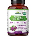 Zazzee USDA Organic Milk Thistle 30: 1 Extract, 7500 mg Strength, 120 Vegankapsler, 80% Silymarin Flavonoider, Standardiseret og koncentreret 30X Extract, 100% Vegetarisk, All- Natural og Non- GMO