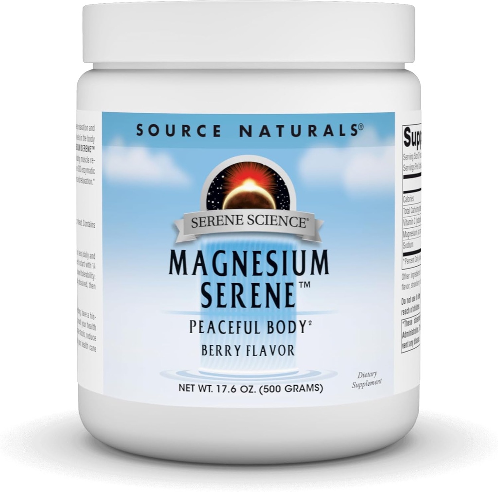 Source Naturals Serene Science Magnesium Serene, Fredelig Krop - Berry Flavored - 17.6 Ounces