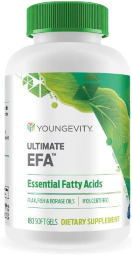 Youngevity Ultimate EFA - Organic Source of Essential Fatty Acids against 124; Omega 3, 6, & 9; Fremstillet af Borage, Hør & Fish Oil against 124; 180 Greve (180 Greve (Pack of 1))