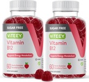 Viteey Vitamin B12 Gummies for voksne & Teens 1000mcg, Sugar Free - God for energi, Metabolisme, Natural Energy Support - Vegan, Gelatine Free, Gluten Free, GMO Free - Chewable Strawberry Flavored