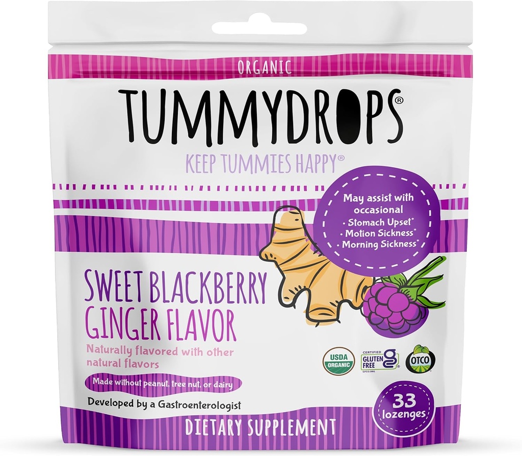 Tummydrops USDA Organic Sweet Blackberry Ginger