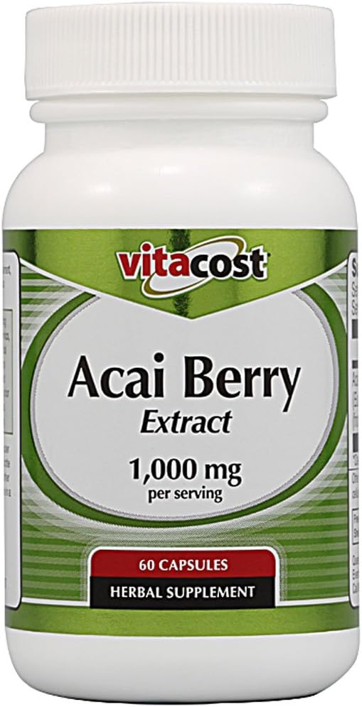 Vitacost Acai Berry Extract -- 1000 mg per portion - 60 kapsler
