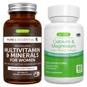 Multivitamin & mineraler for kvinder + Calcium & Magnesium Complex Vegan Bundle, Vedvarende udgivelse Avanceret Multivitamin + 2: 1 Plant baseret Algae Mineral Complex, af Igennus