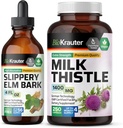 BIO KRAUTER Slippery Elm Tinktur 4 Fl. Oz. & Milk Thistle 250 Kapsler