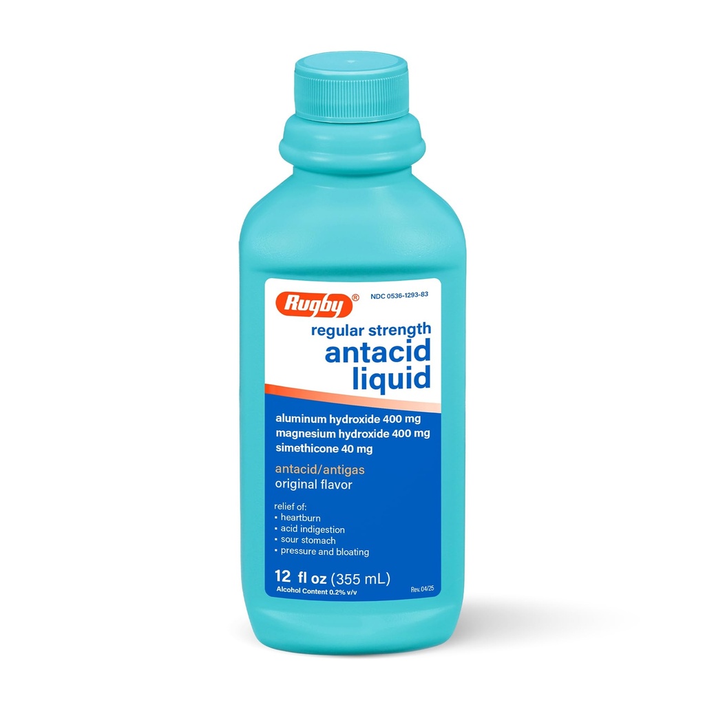 Rugby Laboratories Antacida Liquid Regular Strength Aluminium Hydroxid 400 mg Magnesium Hydroxid 400 mg Simeticon 40 mg Antacida og Antigas Original Flavor (pakning med 1)