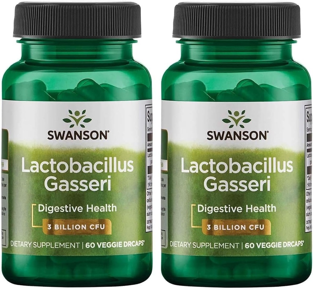 Swanson Lactobacillus Gasseri - Probiotisk tillæg støtte fordøjelsessygdomme med 3 milliarder CFU - Design- Release Satiety & Fat Metabolisme Support - (60 Veggie Kapsler) 2 flasker