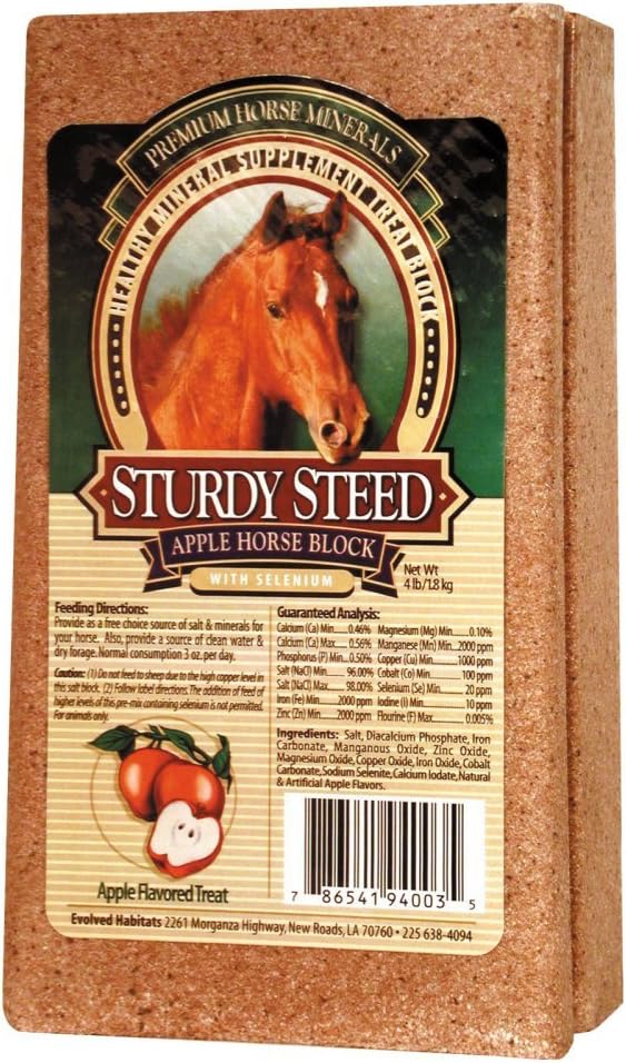 Sturdy Steed sund mineralsk supplement Apple Treat Block for heste, 4 Pounds