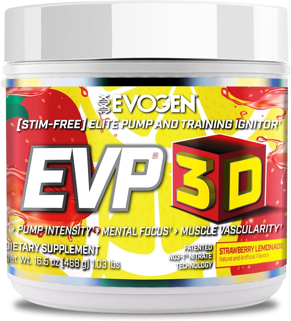 Evogen EVP 3D - Stim Free Pre Workout Powder for mænd & kvinder