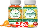 Lunakai Vitamin C og Vitamin D3 Gummies Bundle - 300mg Økologisk, ikke-GMO, Vegansk Chewable Gummy - Immunitet, Ben og Mood Support for voksne