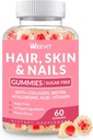 Hår hud og negle Gummies - Vegan Biotin 5000mcg vitaminer til kvinder & mænd understøtter hurtigere hårvækst, stærkere negle, glødende hud