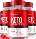 rize labs (Pack of 3 Ketocrave Keto ACV Gummies, for Advanced Weight Loss, Maksimum Strength Supplement, Gomitas Anmeldelser (180 Gummies)