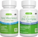 Triple Magnesium Complex + Zink Complex Vegan Bundle, High Absorption Chelated Magnesium + 25 mg Chelated Zinkpicolinat & Bisglycinat med kobber, af Igennus