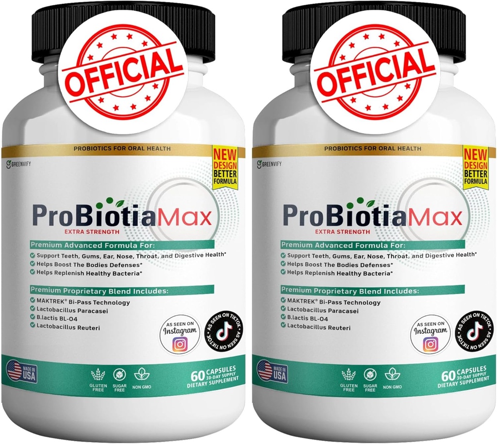 ProBiotia Max 40 Millioner CFU Extra Strength Oral Probiotic Supplement, 60 kapsler, understøtter tænder og gumme sundhed, Gluten Free (2)