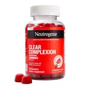 Neutrogena Clear Complexion Antioxidant Gummies with Zink, Daily Skincare Supplement with Vitamin A, C & E for Clear, Sund Hud + Probiotika, Strawberry Flavor, 60 ct