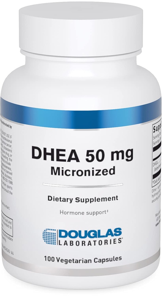 Douglas Laboratories DHEA 50 mg kapsler - mikroniseret - understøtter Hormonbalance, Immunitet, hjerne, ben sundhed & Metabolisme * - Non- GMO - 100 vegetariske kapsler