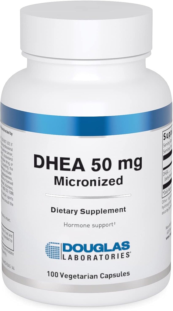 Douglas Laboratories DHEA 50 mg kapsler - mikroniseret - understøtter Hormonbalance, Immunitet, hjerne, ben sundhed & Metabolisme * - Non- GMO - 100 vegetariske kapsler