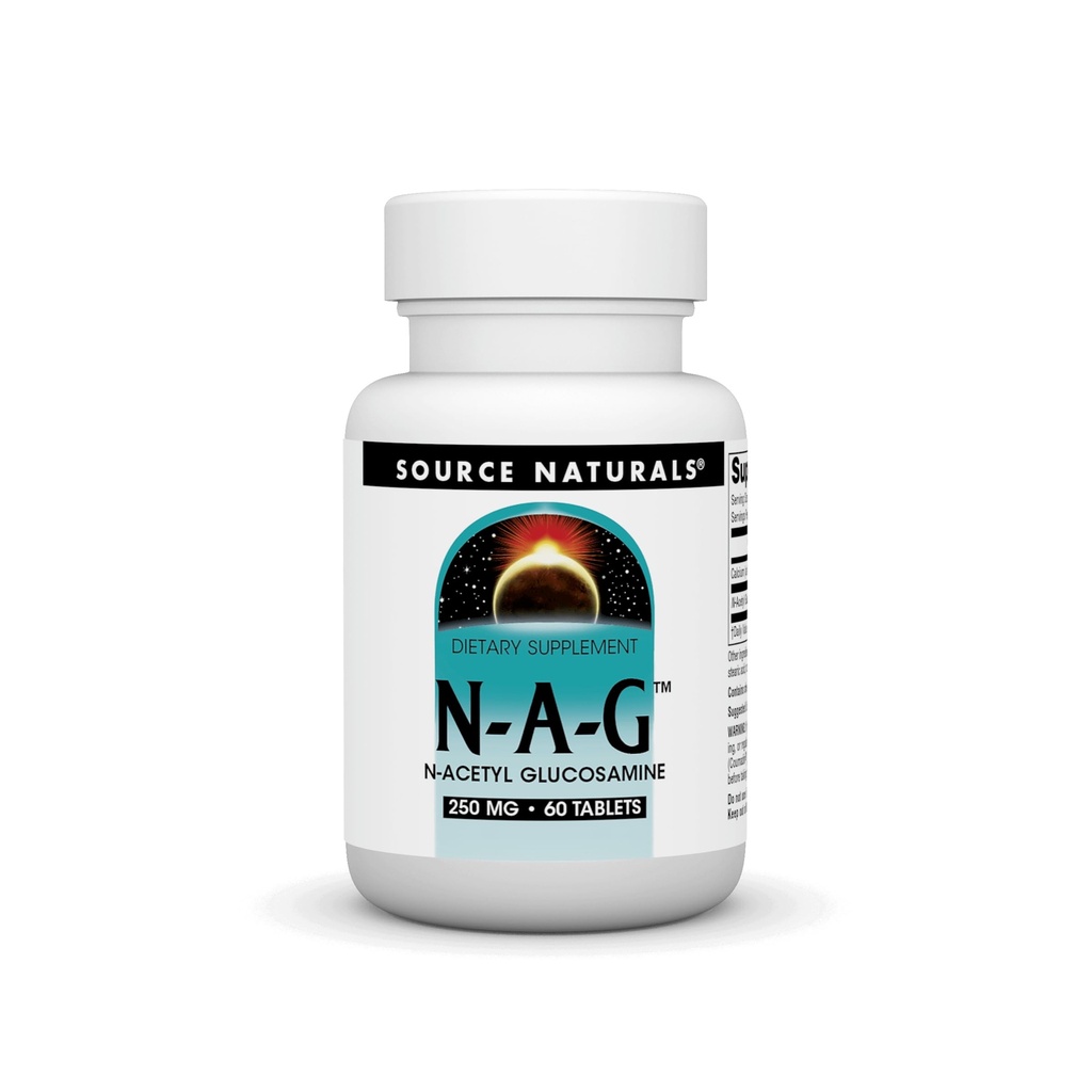 Source Naturals N- A- G, N- Acetyl Glucosamin for Joint Support and Intestinal Lining *, 250 mg - 60 tabletter