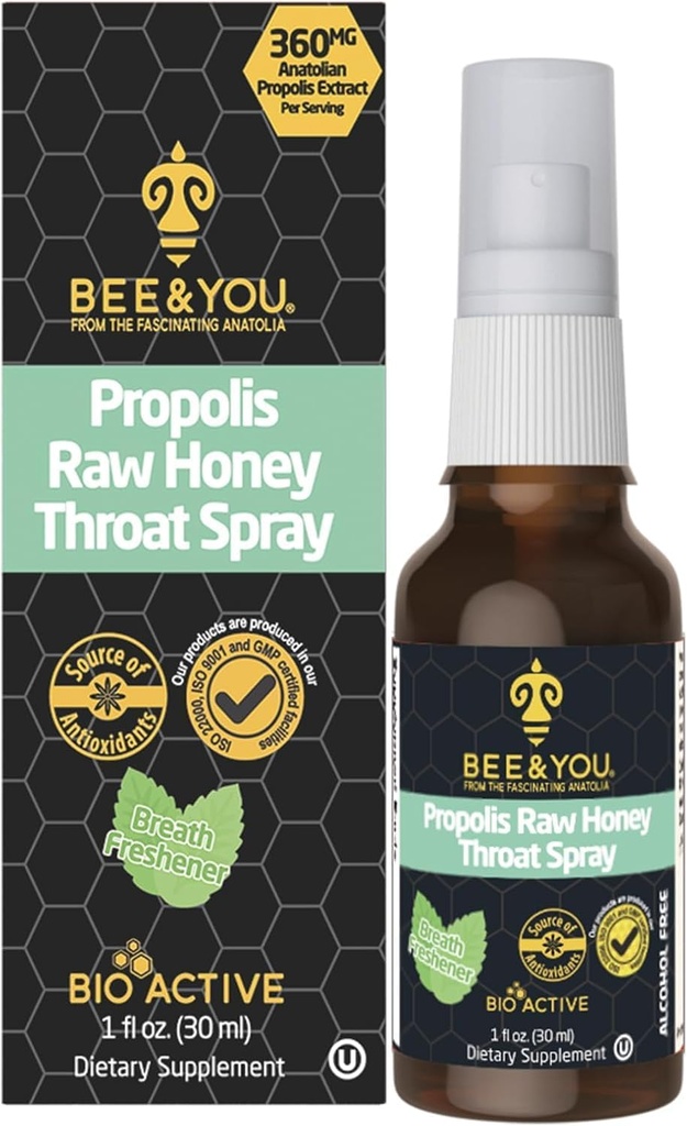 BEE and You, 100% Pure Propolis Extract, Immune Support, Sore Throat Relief, Antioxidants, Natural, Keto, Paleo, Gluten-Free | 1 FL Oz
