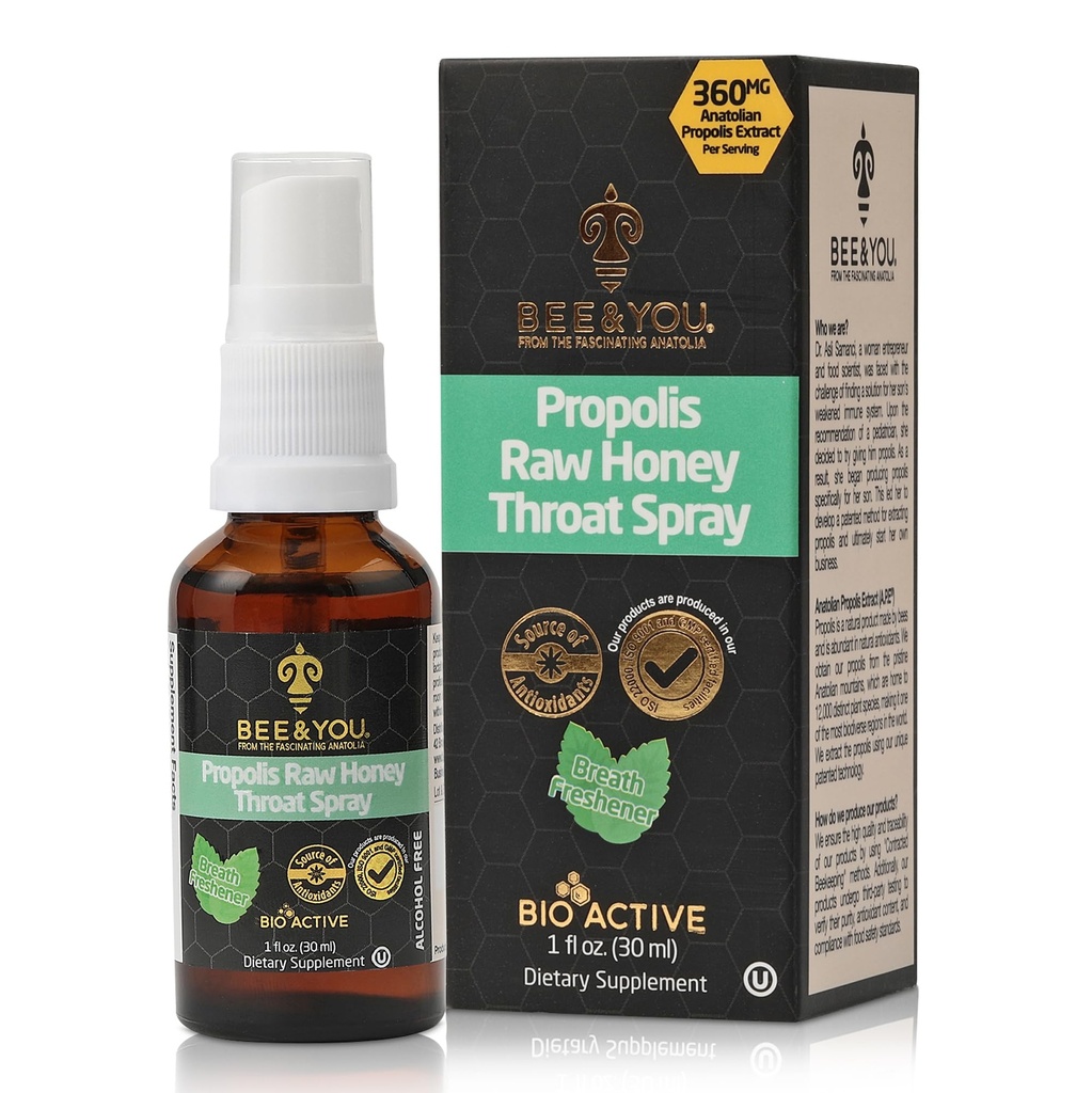 BEE og dig, 100% Pure Propolis Extract, immunsupport, Sore Throat Relief, Antioxidanter, Natural, Keto, Paleo, Gluten- Free